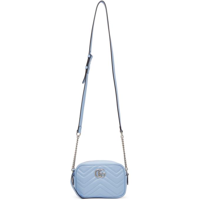 Gucci Blue Mini GG Marmont 2.0 Camera Bag