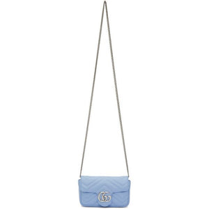 Gucci GG Marmont Super Mini Shoulder Bag in Blue