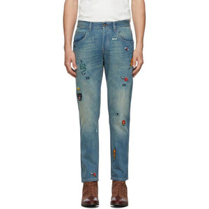Gucci Blue Symbol Tapered Jeans – BlackSkinny