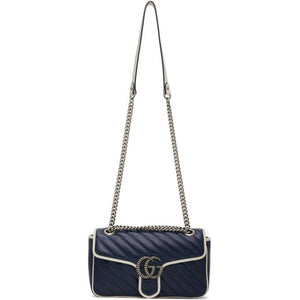 Gucci Blue Torchon GG Marmont Bag