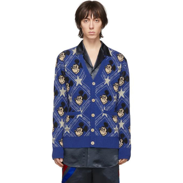 Gucci Blue Wool Disney Edition Cardigan