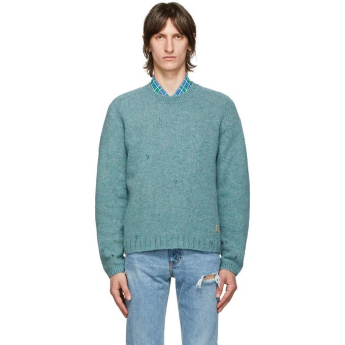 Gucci Blue Wool Square G Sweater