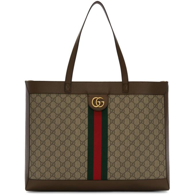 Gucci Brown and Beige GG Ophidia Tote