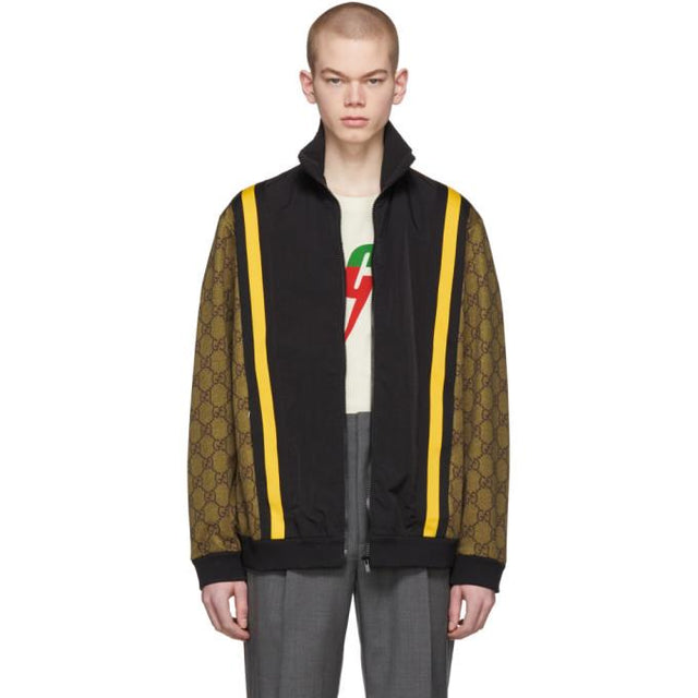 Gucci Brown and Black GG Eagle Track Jacket