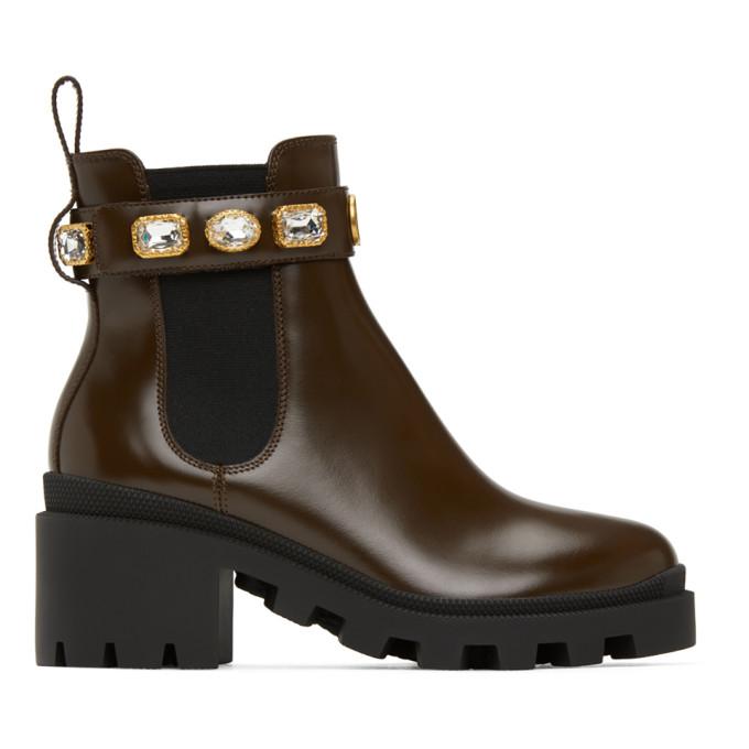 Gucci Brown Belted Chelsea Boots