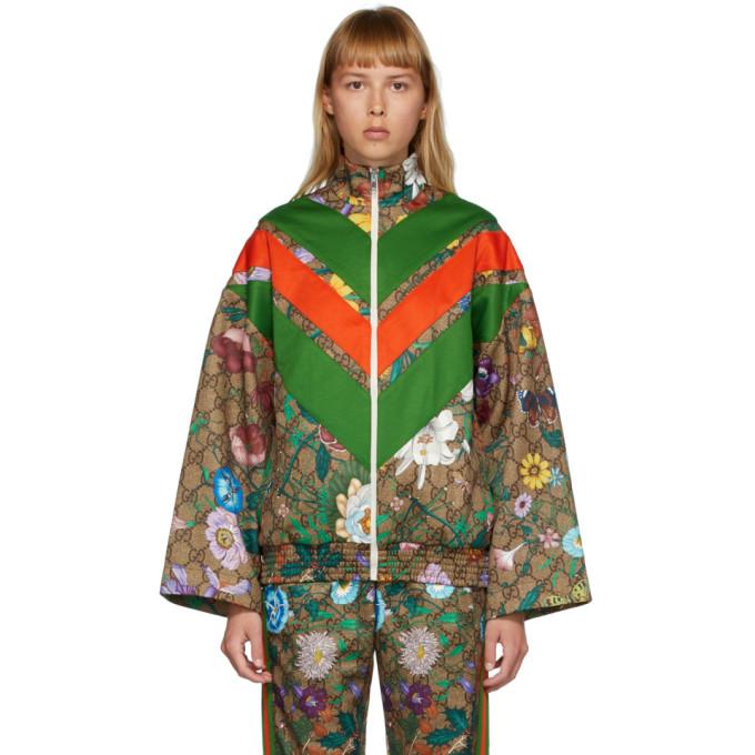 Gucci Brown GG Flora Track Jacket