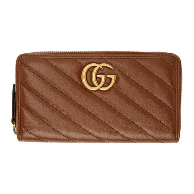 Gucci Brown GG Marmont 2.0 Zip-Around Wallet