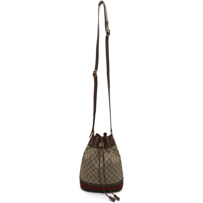 Gucci Brown GG Supreme Ophidia Bucket Bag