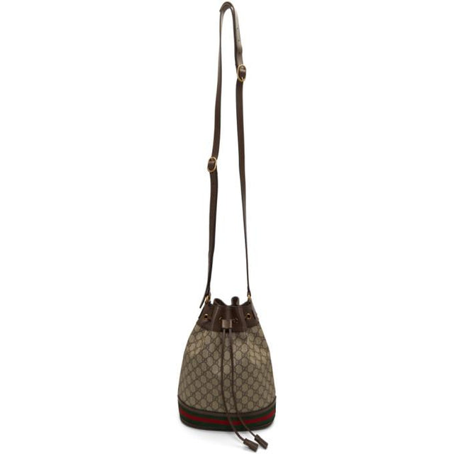 Gucci Brown GG Supreme Ophidia Bucket Bag