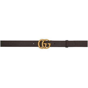 Gucci Brown Leather Double G Belt