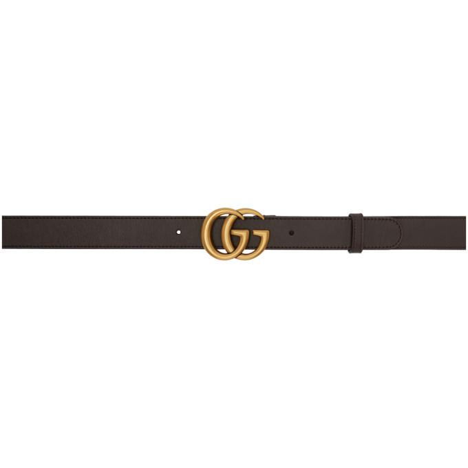 Gucci Brown Leather Double G Belt