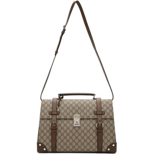 Gucci Men's Monogrammed Coated-Canvas Tote Bag