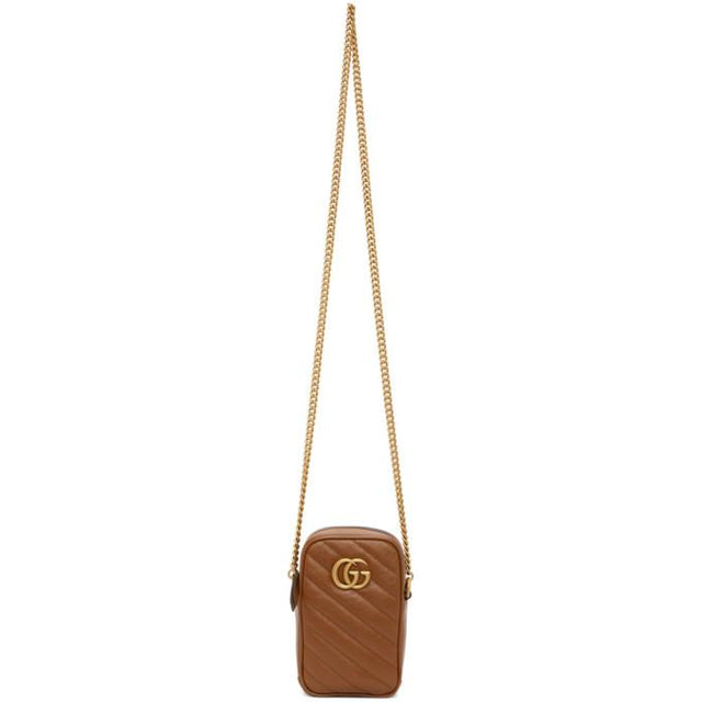Gucci Brown Mini GG Marmont 2.0 Bag