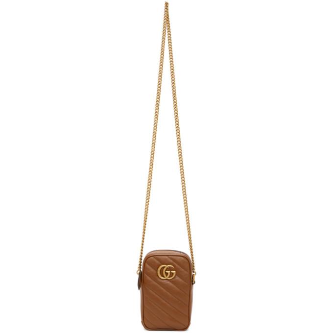 Gucci Brown Mini GG Marmont 2.0 Bag