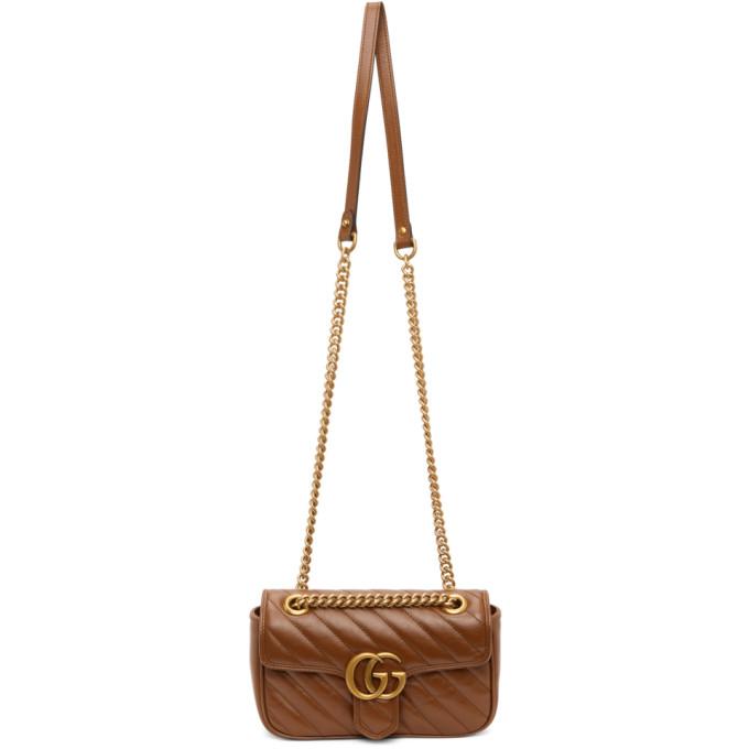 Gucci Brown Mini GG Marmont 2.0 Shoulder Bag