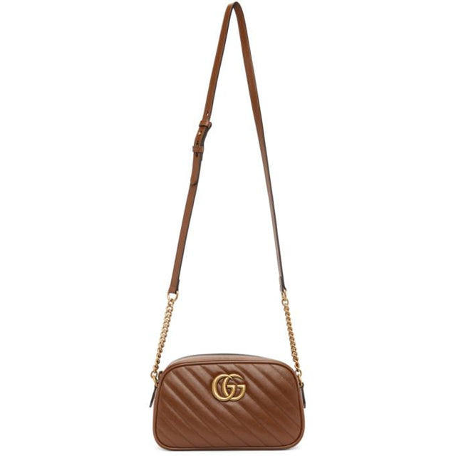 Gucci Brown Small GG Marmont 2.0 Camera Bag
