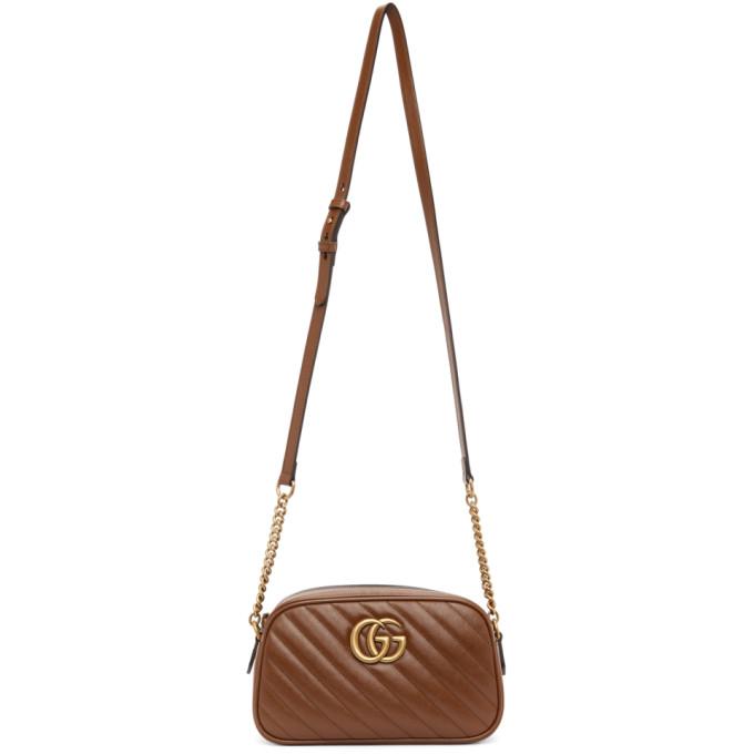 Gucci Brown Small GG Marmont 2.0 Camera Bag