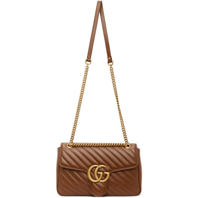 Gucci Brown Small GG Marmont 2.0 Shoulder Bag