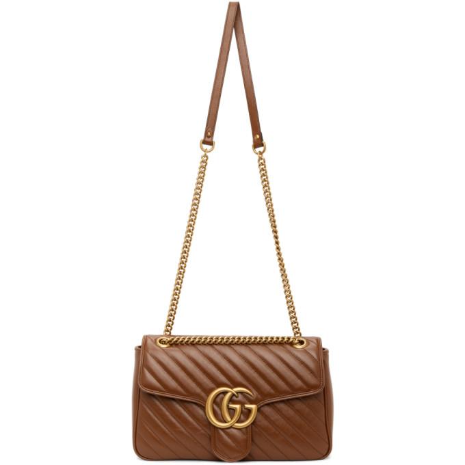 Gucci Brown Small GG Marmont 2.0 Shoulder Bag