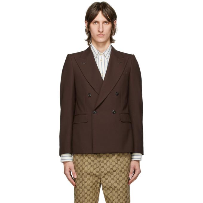 Gucci Brown Wool Double-Breasted Blazer