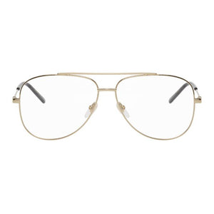 Gucci Gold and Black Aviator Glasses