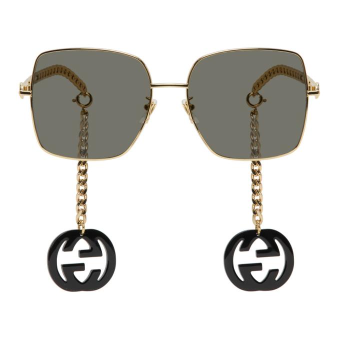Gucci Gold and Black GG0724S Sunglasses