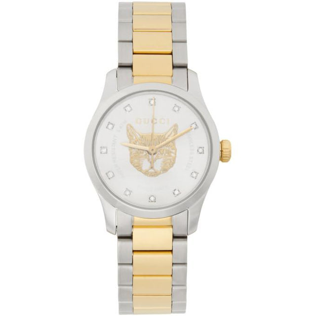 Gucci Gold and Silver G-Timeless Feline Watch