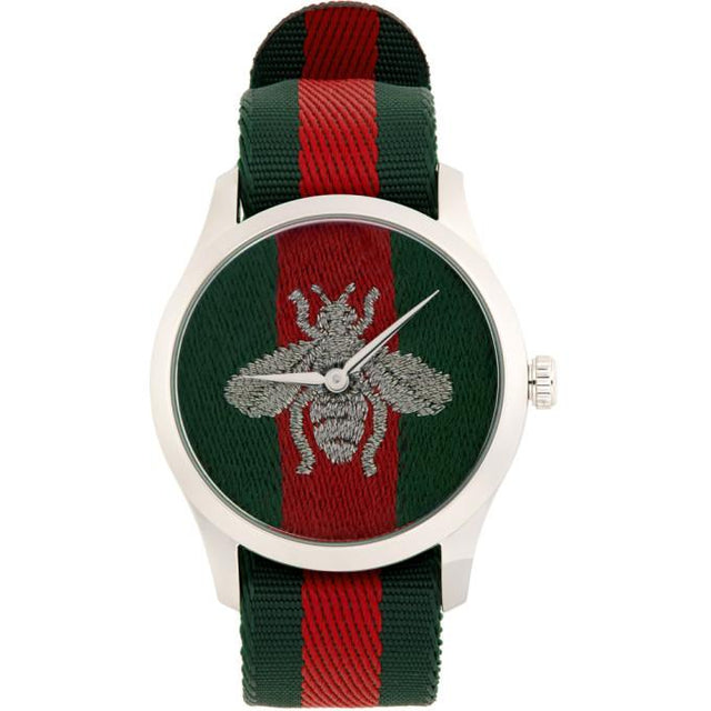 Gucci Green and Red G-Timeless Bee Watch