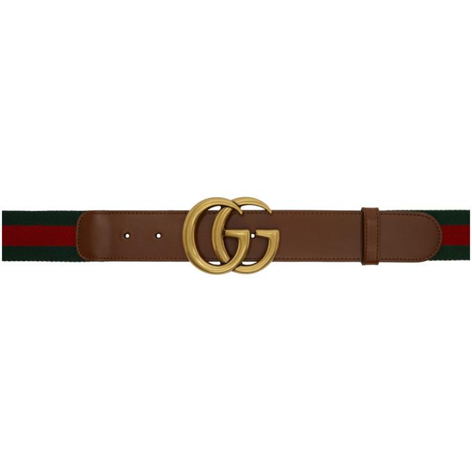 Gucci Green and Red Web GG Belt