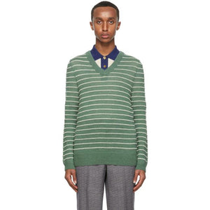 Gucci Green and White Alpaca Sweater