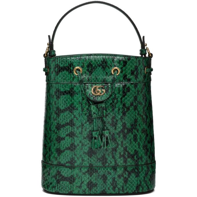 Gucci Green Snake Ophidia Bucket Bag