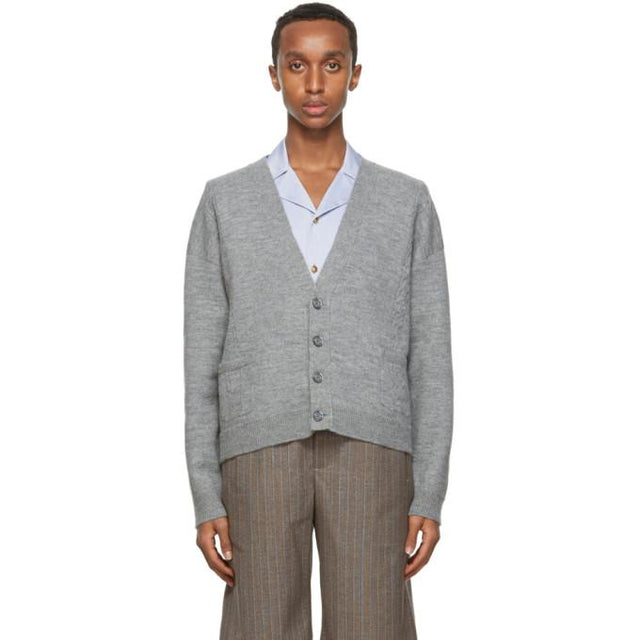 Gucci Grey Wool Cropped Cardigan