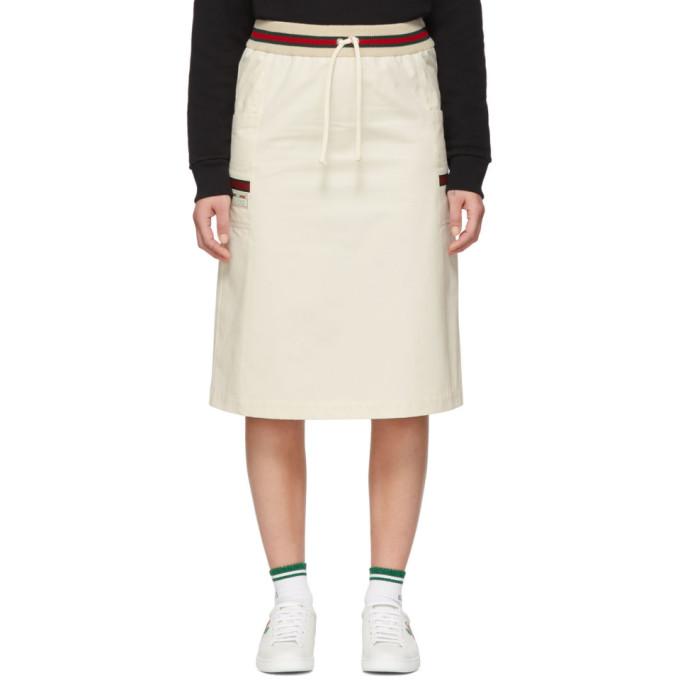 Gucci Off-White Canvas Panama Skirt