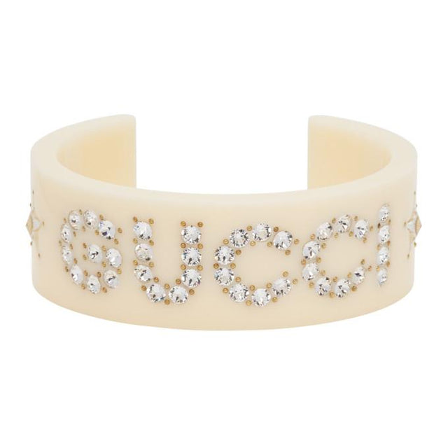 Gucci Off-White Crystal Bracelet