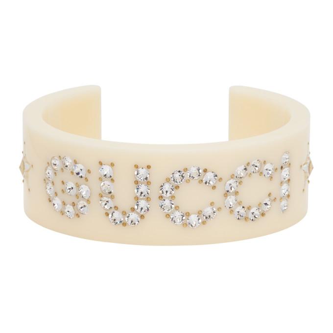 Gucci Off-White Crystal Bracelet