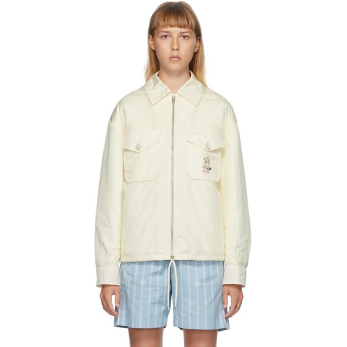 Gucci Off-White Embroidered Kitten Jacket