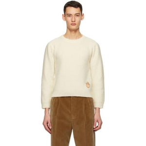 Gucci Off-White Knit Wool Crop Sweater