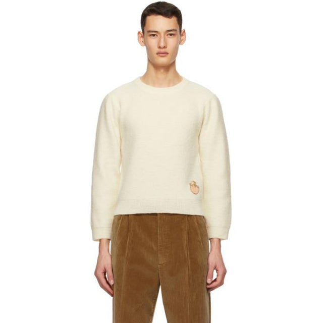 Gucci Off-White Knit Wool Crop Sweater