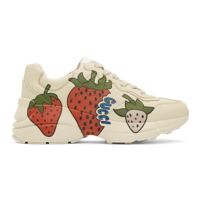Gucci Off-White Strawberry Rhyton Sneakers
