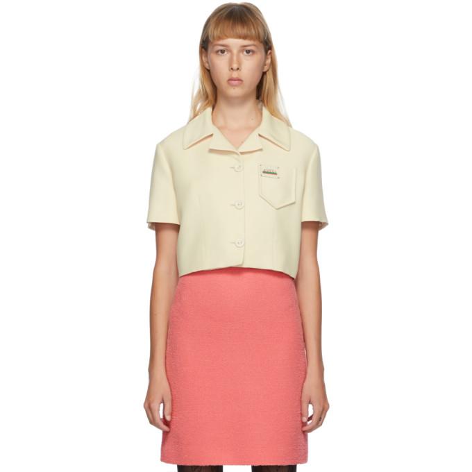 Gucci Off-White Wool and Silk Cropped Jacket