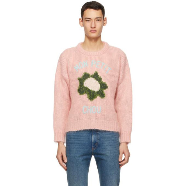 Gucci Pink Mohair Crop Cauliflower Sweater