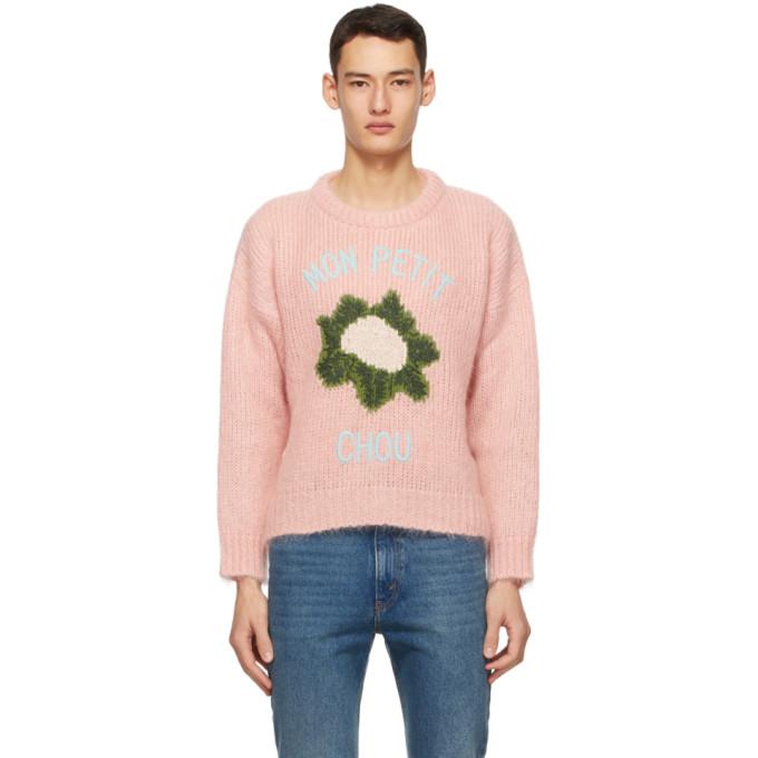 Gucci Pink Mohair Crop Cauliflower Sweater