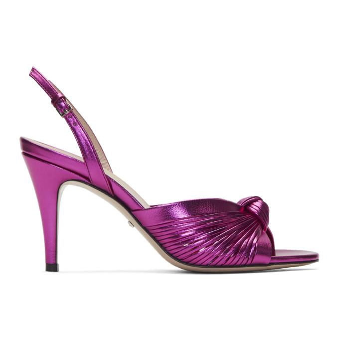 Gucci Pink Slingback Crawford Heeled Sandals