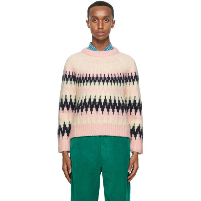 Gucci Pink Zigzag Wool Crop Rave Like Youre Five Sweater