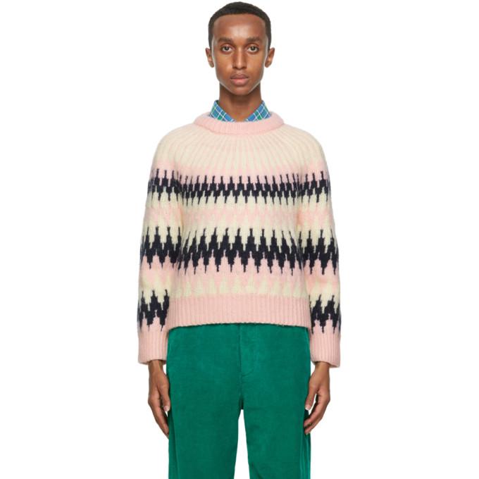 Gucci Pink Zigzag Wool Crop Rave Like Youre Five Sweater