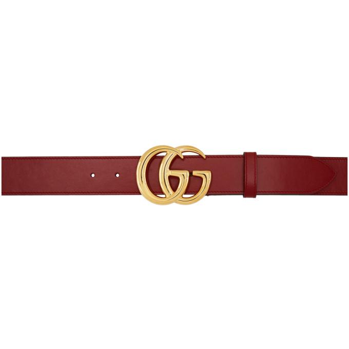 Gucci Red GG Marmont Belt