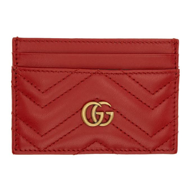 Gucci Red GG Marmont Card Holder