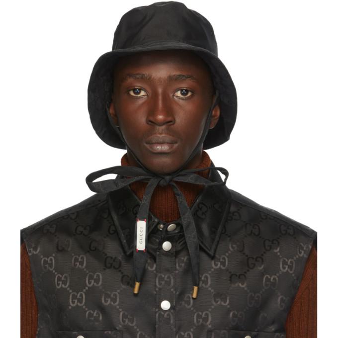 Gucci Reversible Black GG Bucket Hat