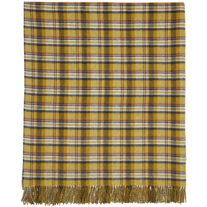 Gucci Reversible Yellow and Blue GG Wool Poncho