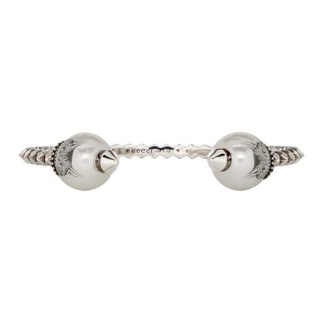 Gucci Silver Pearl Bracelet